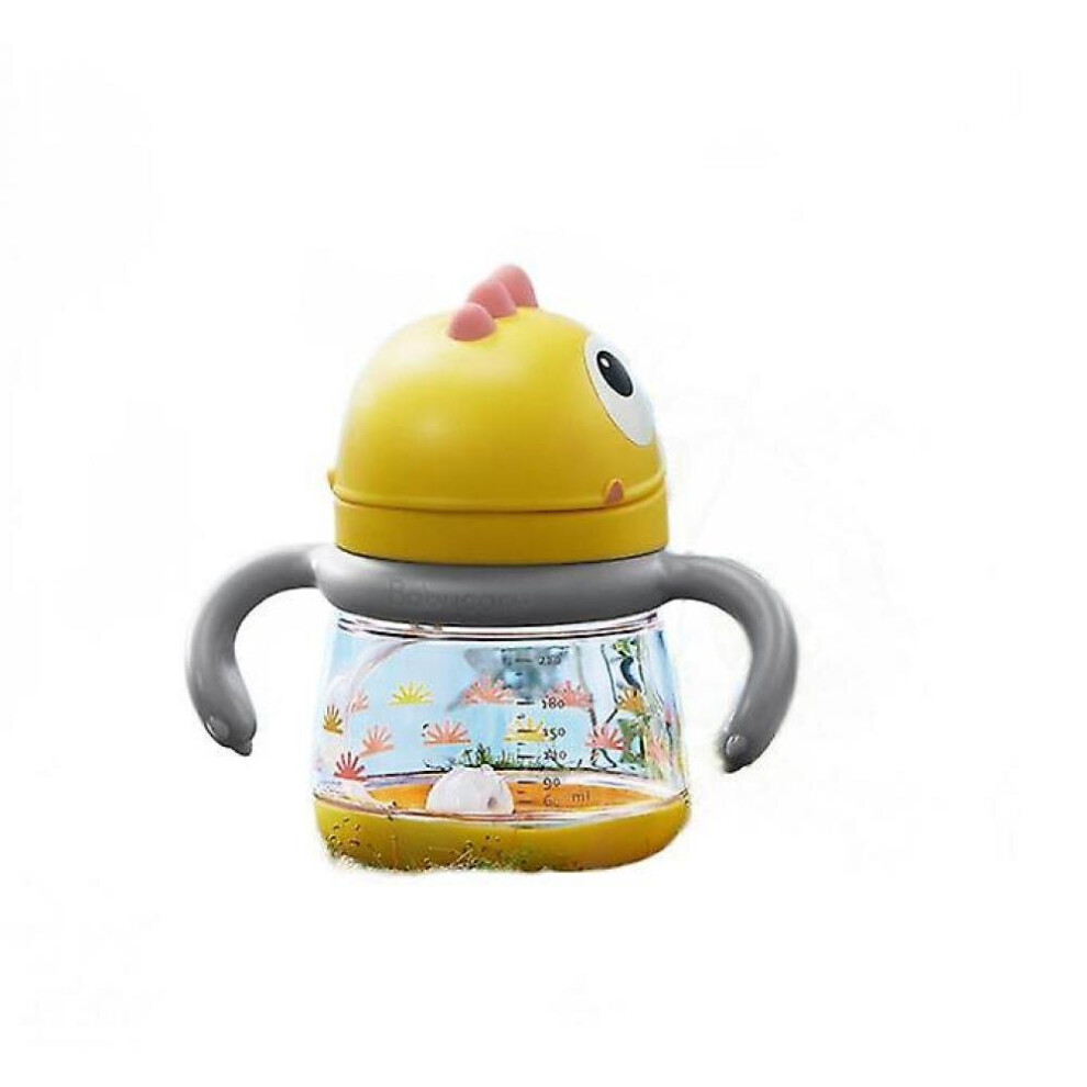 Hkhbjs Kids Training Sippy/Duckbill Cup Gravity Ball Outdoor Portable Baby Leakproof Cups(Rock Yellow)