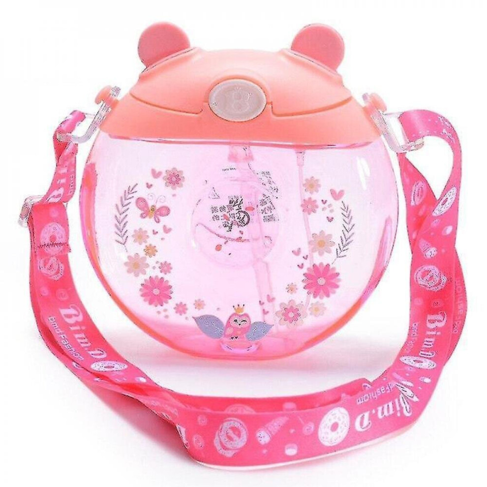 (F)Cute Water Bottle Donuts Silicone Portable Kettle With Straw Water Kindergarten Rainbow Kettle Hkhbjs