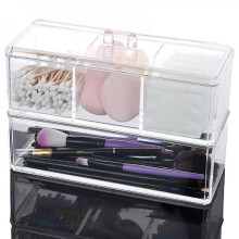 Double Layer Makeup Storage Box Cosmetics Organizerfinishing With Cover Dustproof