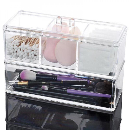Double Layer Makeup Storage Box Cosmetics Organizerfinishing With Cover Dustproof