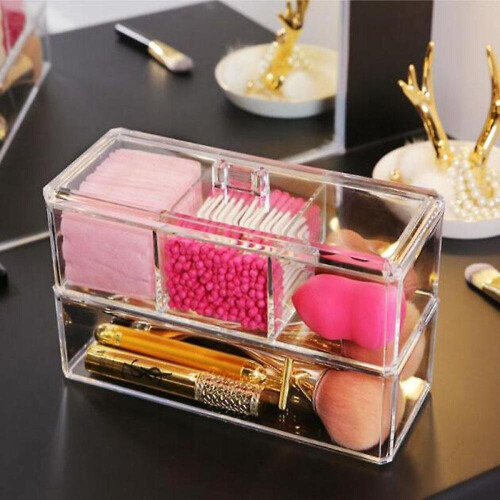 Double Layer Makeup Storage Box Cosmetics Organizerfinishing With Cover Dustproof 1