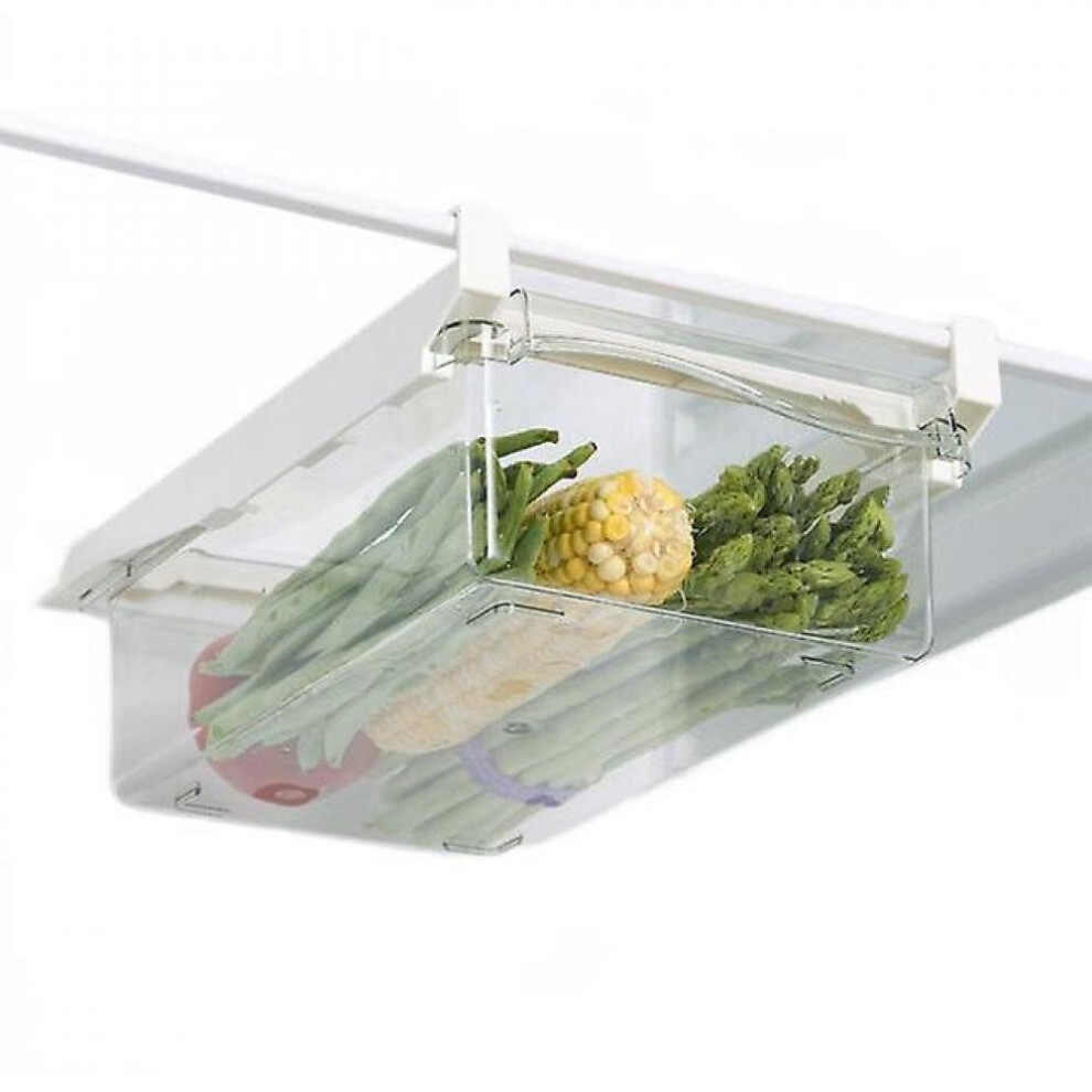 s Plastic Clear Fridge Organizer Slide Under Shelf Drawer Box Rack Holder Refrigerator-image-OPC-P9YP7FH-NEW
