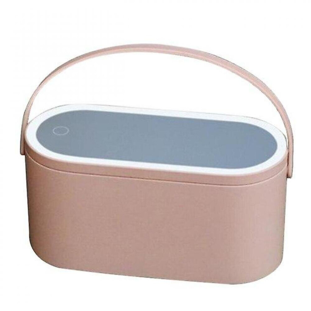 Hkhbjs Light/Pink Travel Makeup Case Cosmetics Organizer W/Led Mirror Cosmetic Box