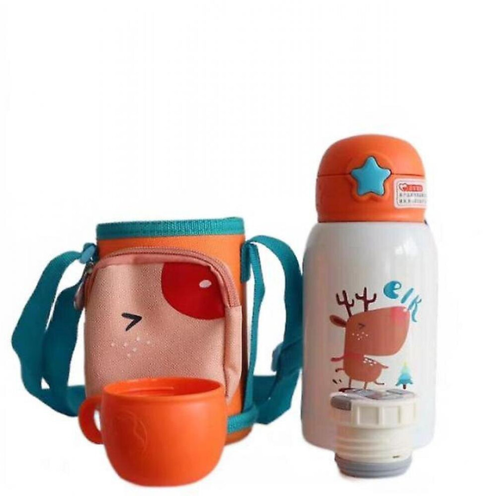 500Ml Kids Water Cup Creative Cartoon Baby Feeding Cups With Straws Leakproof Water Bottles(White) White Hkhbjs