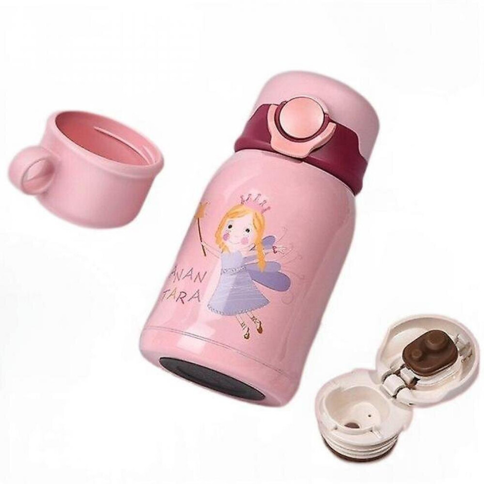 480Ml Cartoon Thermos Bottle With Straws Leakproof Feeding Water Insulated Bottle Hkhbjs