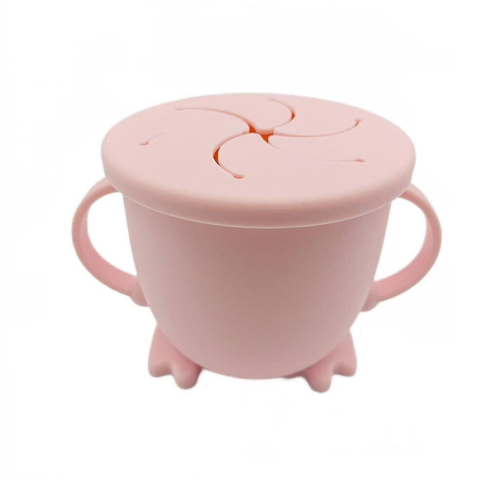New Colors Baby Silicone Snack Cup Toddle Portable Food Storage Box Portable Snacks (Pink) Pink Hkhbjs
