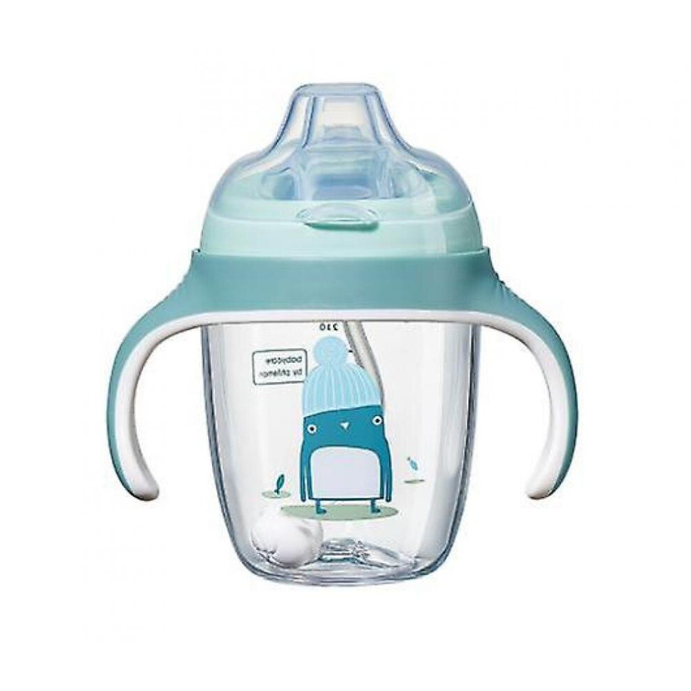 210Ml Baby Sippy Cup Toddler Drinking Water Handle Straw Bottle Leak Proof Infant Cup(Green) Green Hkhbjs