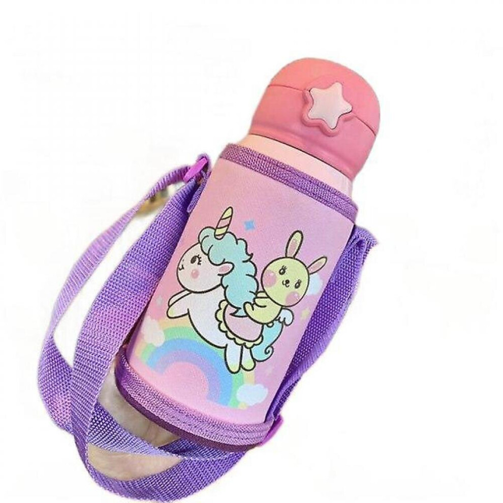 Hkhbjs 550Ml Baby Feeding Cup With Cover Stainless Steel Milk Thermos Water Bottle(Pink)