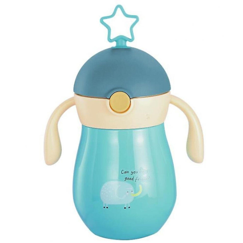 260Ml Cartoon Baby Thermos Cup Children Cup Soft Spout Straw Sippy Cup(Green) Green Hkhbjs