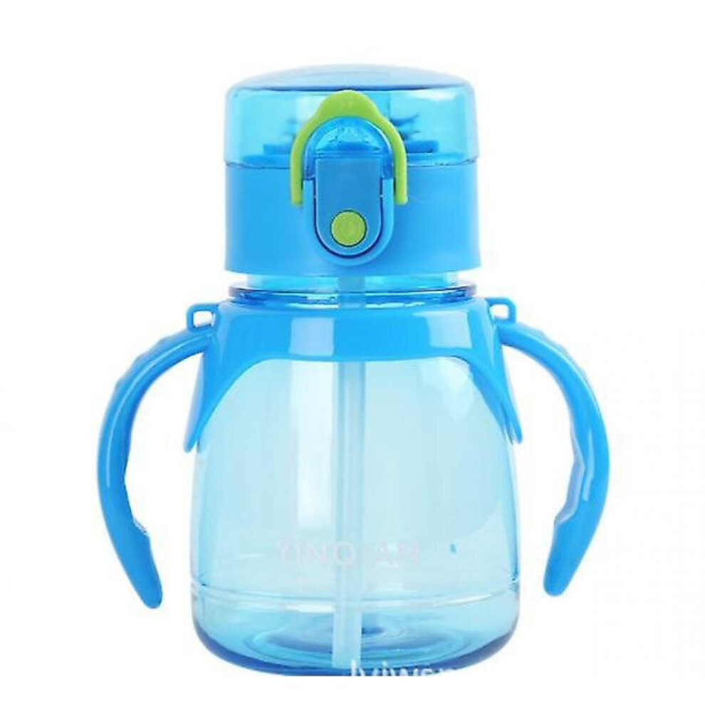 Baby Feeding Cup With Straw Childrenbottle With Handle Kids Water Bottles(Blue) Blue Hkhbjs