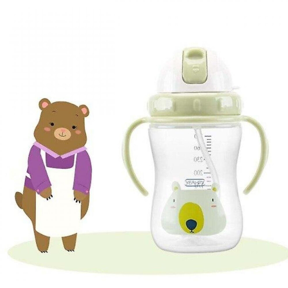 Baby Drinker Sippy Training Cup Child Mug Learn Drinking Infant Milk Water Bottle Straw(Green) Green Hkhbjs