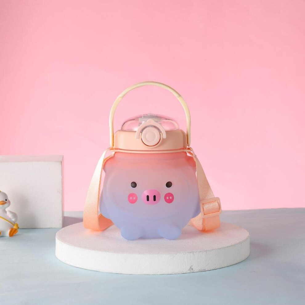 1L Cute Bear Water Cup, Large Capacity Water Cup With Straw, Creative Water Bottle For Children Hkhbjs