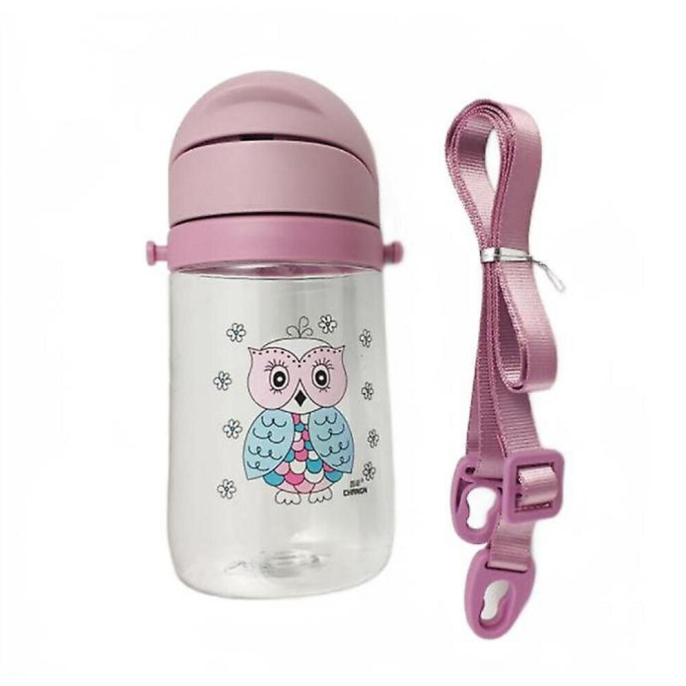 Children Cartoon Animal School Drinking Water Straw Bottle Straw Sippy Cup(Purple) Purple Hkhbjs