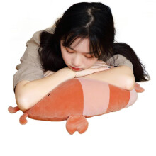 Cushion Blanket Pillow Multi Function Blankets Cartoon Animal Plush Toys Soft Pillow(red)