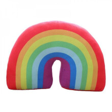 35cm Rainbow U Shape Pillow Neck Cushion Head Support Child Sleeping Plush Toy|plush Pillows(red)