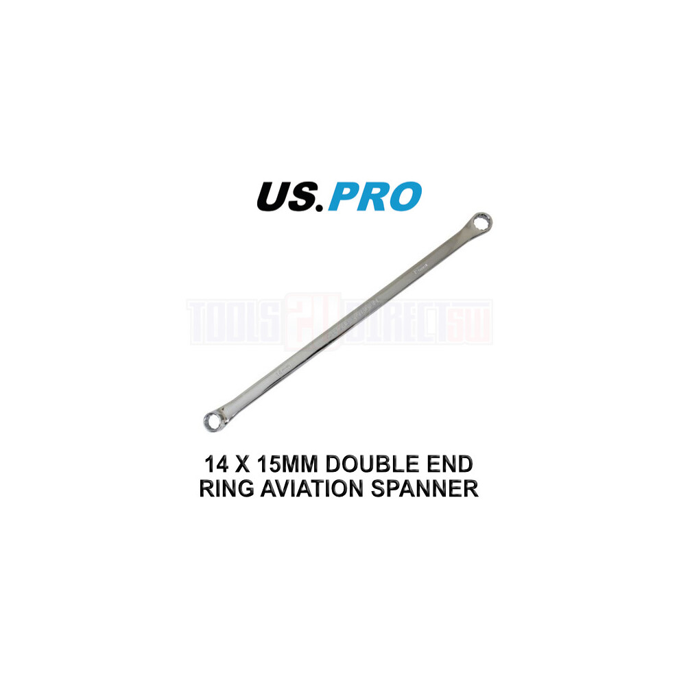 US PRO Tools 14 X 15mm 369mm Double End Ring Aviation Spanner 3642