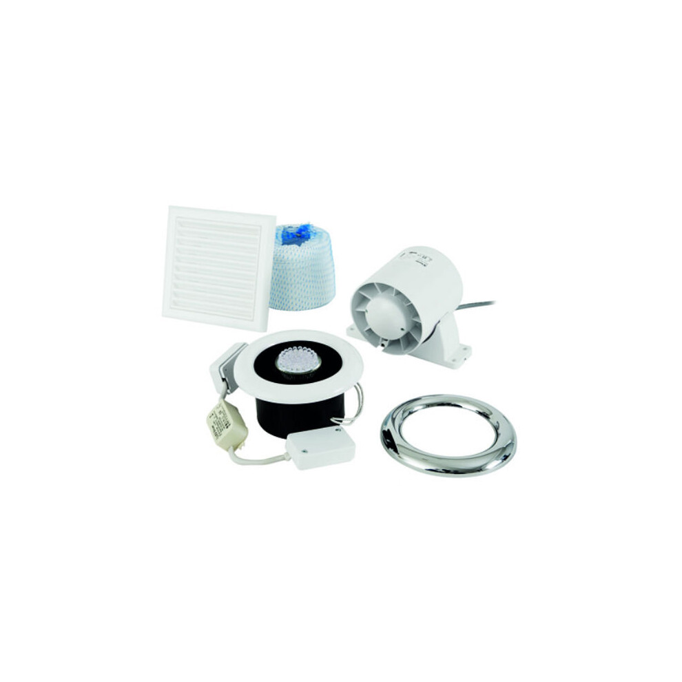 Xpelair ALL100T 93291AW Airline LED Inline Shower Extractor Fan Timer