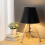 28cm Solid Wood Floor Lamp 220v E27 Black Table Lamp Without Bulb 4