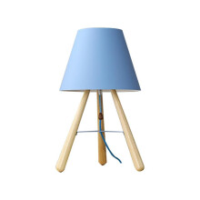 28cm Solid Wood Floor Lamp 220v E27 Blue Table Lamp Without Bulb