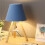 28cm Solid Wood Floor Lamp 220v E27 Blue Table Lamp Without Bulb 5