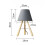 28cm Solid Wood Floor Lamp 220v E27 Grey Table Lamp Without Bulb 2