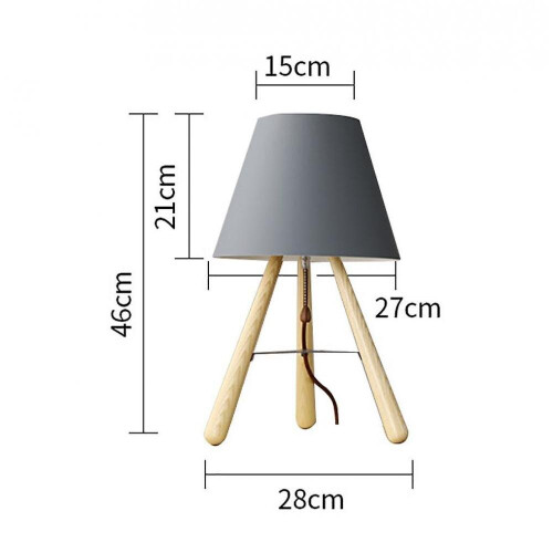 28cm Solid Wood Floor Lamp 220v E27 Grey Table Lamp Without Bulb 1