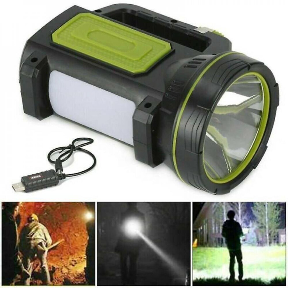 Waterproof Spotlight Usb Rechargeable Hand Torch Work Search Light Lamp Led