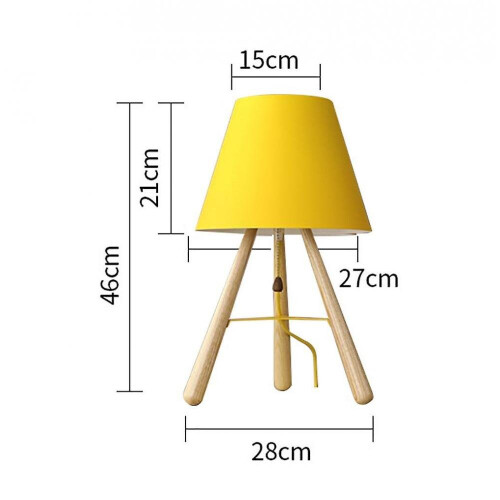 28cm Solid Wood Floor Lamp 220v E27 Yellow Table Lamp Without Bulb 2