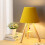 28cm Solid Wood Floor Lamp 220v E27 Yellow Table Lamp Without Bulb 5