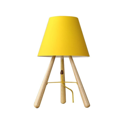 28cm Solid Wood Floor Lamp 220v E27 Yellow Table Lamp Without Bulb