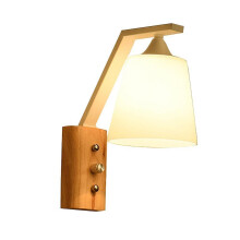 White Simple Wooden Bedroom Bedside Lamp, Indoor Wall Lamp Tv Wall Decorative Wall Lamp