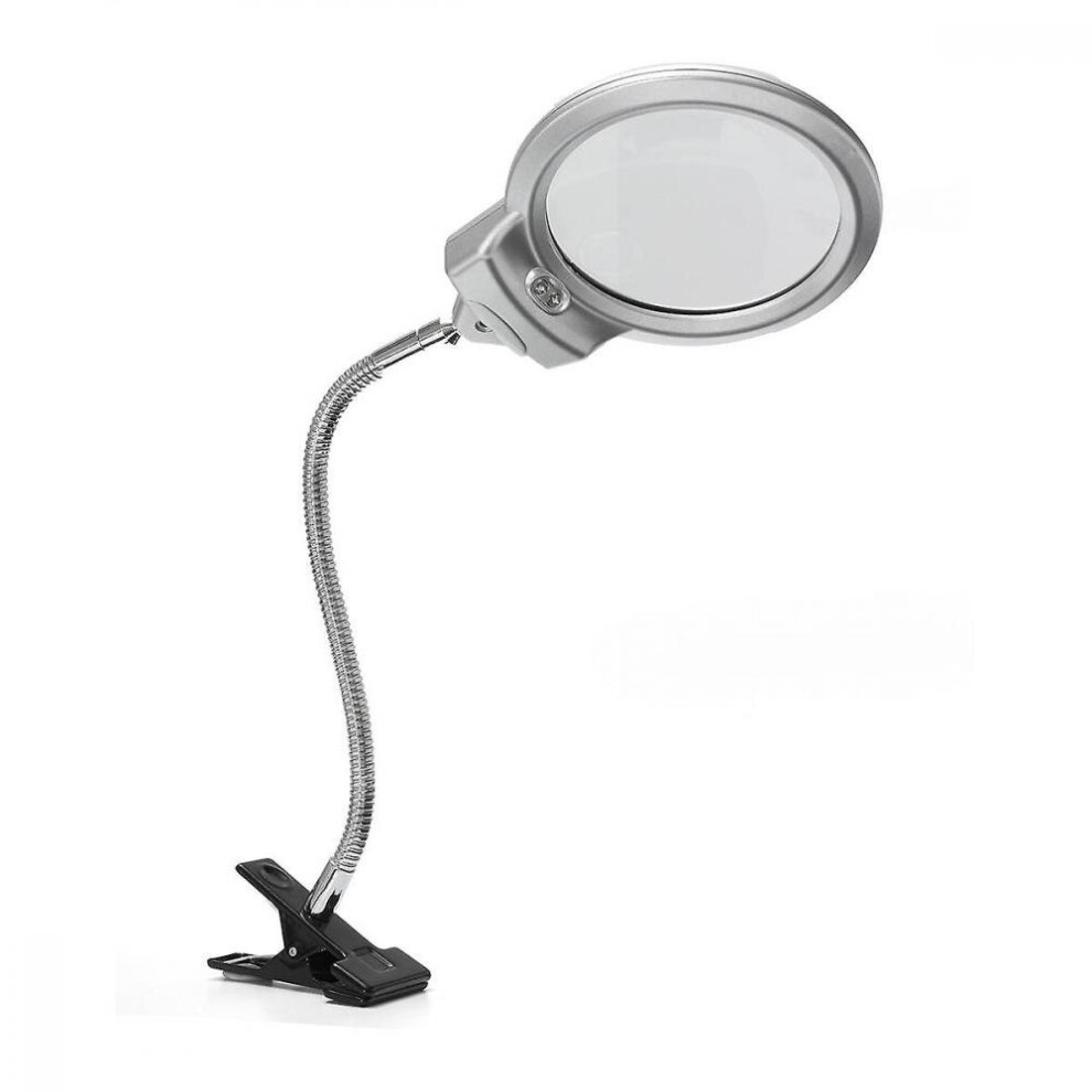 Hkhbjs Illuminated Magnifier Magnifying Clip On Loupe Lighted Lamp Top Desk Magnifier With Clamp|Magnifiers