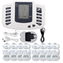 Electric TENS Muscle Stimulator Full-Body Massager Set - EMS Therapy Device with 16 Electrode Pads, USB/AAA Power, Neck to Leg Massage