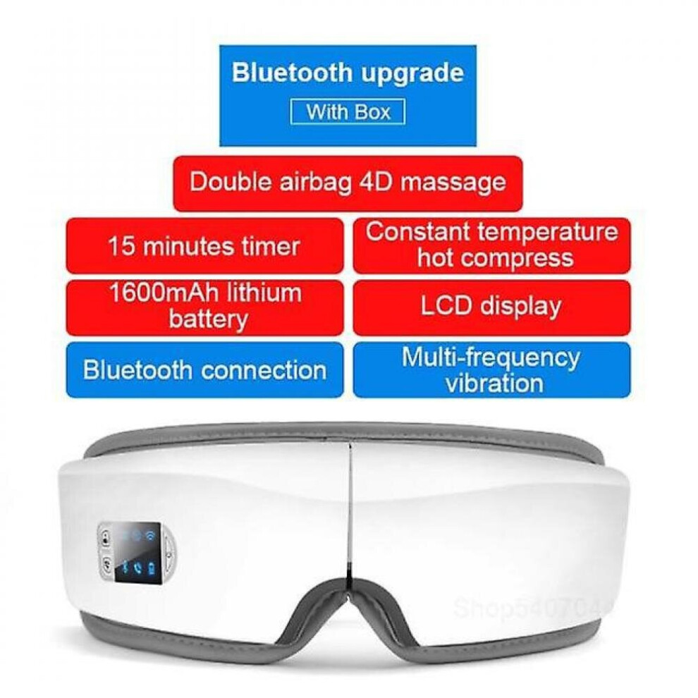 Hkhbjs White 4D Bluetooth Eyes Vibration Anti Wrinkle Eye Care Device|Home Use Beauty Devices(White)