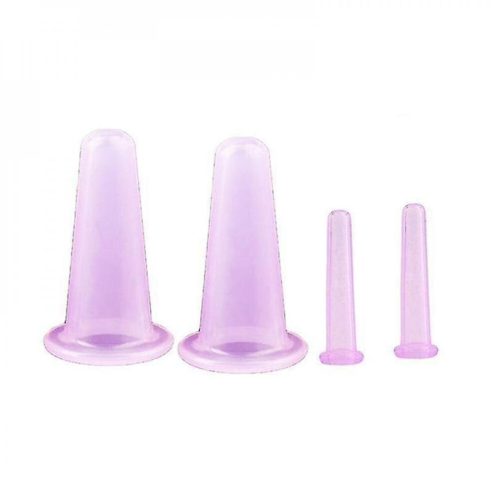 Hkhbjs Purple Silicone Body Cupping Cups For Face Neck Back Eyes Massage(4Pcs )