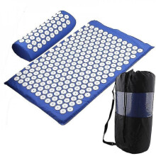 Massage Yoga Mat Acupressure Mat Relieve Stress Back Body Pain Spike Mat Massager Cushion(blue)