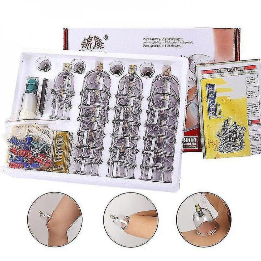 Hkhbjs 32Pcs Cups Chinese Medical Health Care Body Acupoint Vacuum Cupping Set Home Suction Pump Cupping