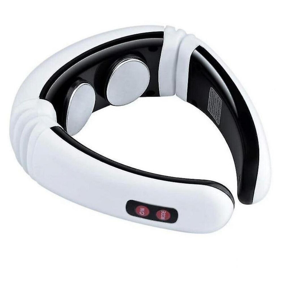Hkhbjs White Electric Pulse Neck And Back Massager Far-Infrared Heating Analgesic Tool