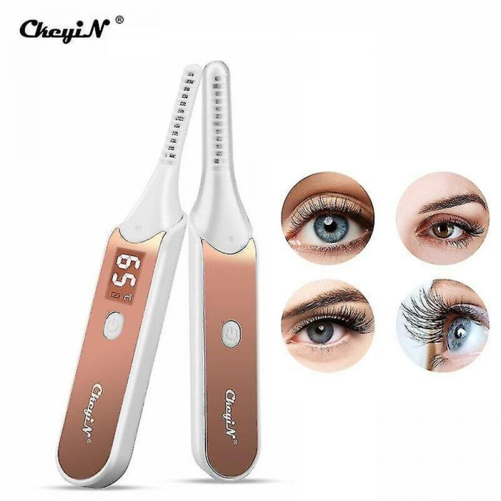 Electric Heated Eyelash Curler Lcd Display Usb Heating Makeup Tool|home Use Beauty Devices