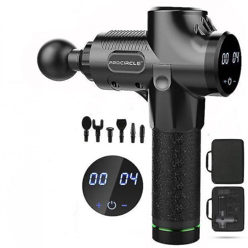 Hkhbjs Black Eu Plug Electric Muscle Vibrator Fascia Gun Fitness Massage Gun