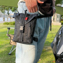 Outdoor Sports Motorcycle Leg Bag, Motorcycle Men's Leather Film Waterproof Reflective Large-capacit