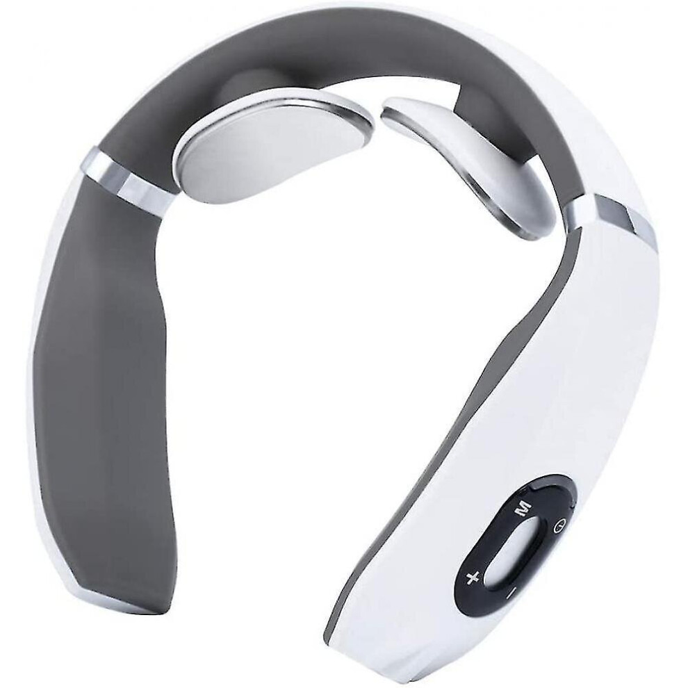 Hkhbjs Smart Neck Massager With Heat, Electric Pulse Neck Massager White(White)