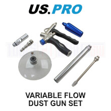 US PRO Tools Variable Flow Blow Dust Duster Gun, High Flow Nozzle & Adaptor 8790