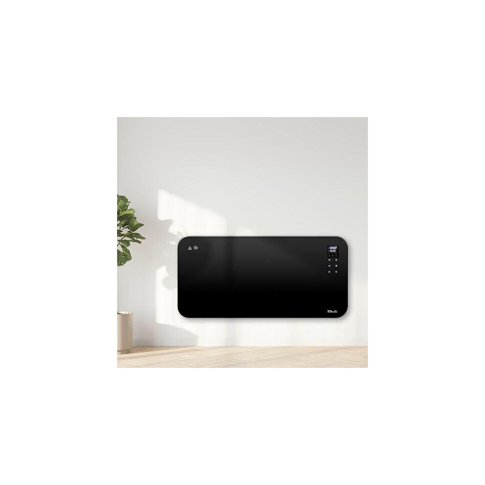 TCP Black Smart Glass Panel Heater 2000W - 20 sqm Heating Area - Voice & App Controlled - Image 5
