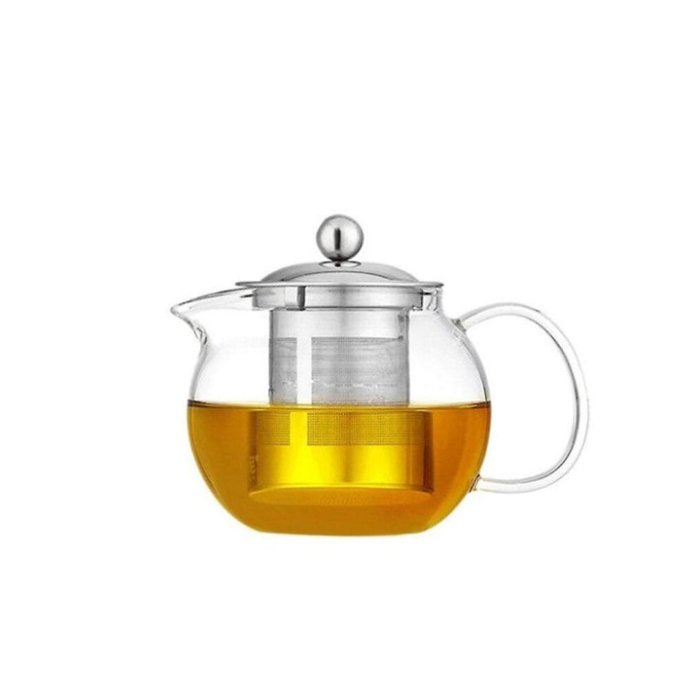 Resistant Glass Teapot Transparent With Stainless Steel Strainer Container Tea Pot