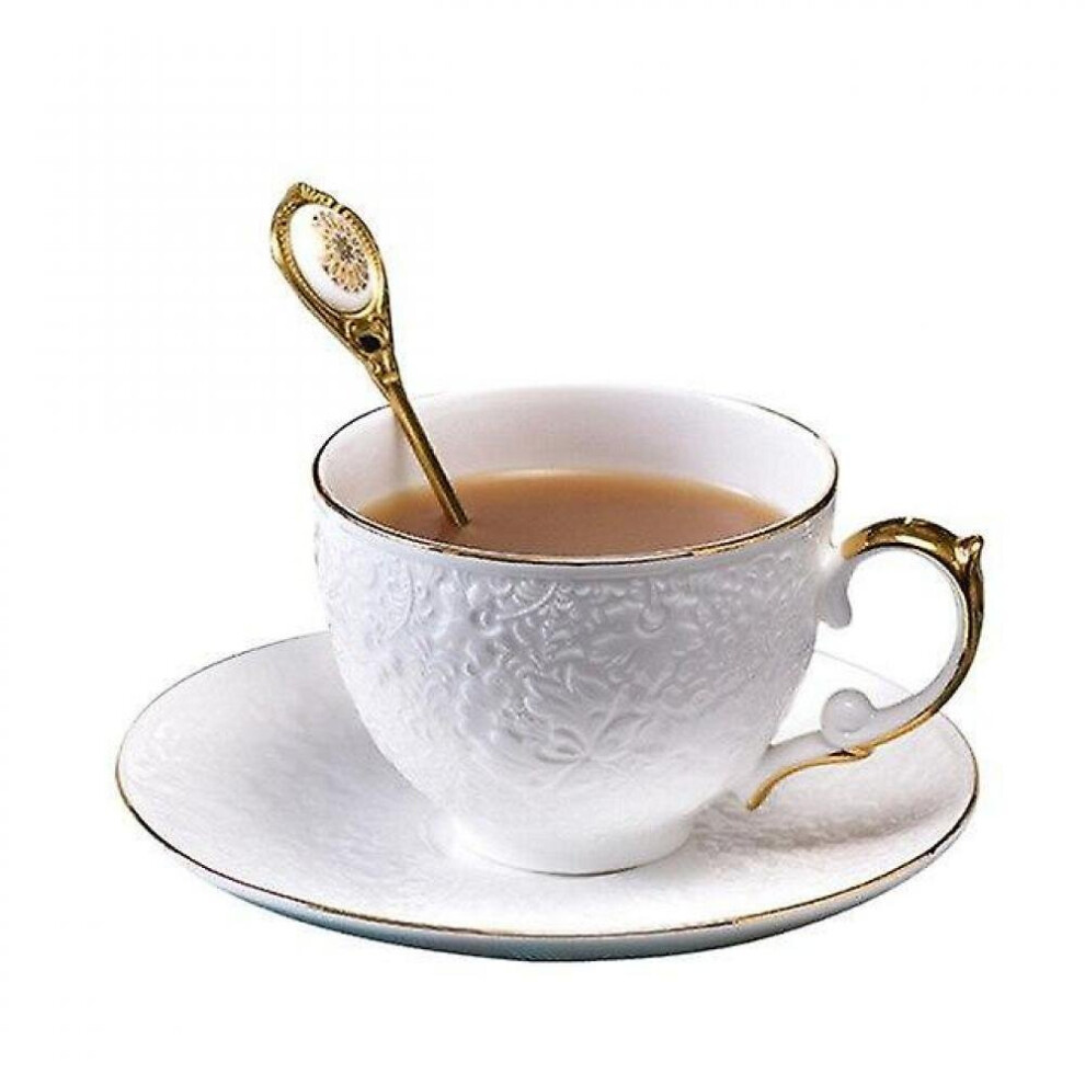 Luxury Ceramic Coffee Mug And Saucer Set With Spoon Flower Tea Cups|mugs