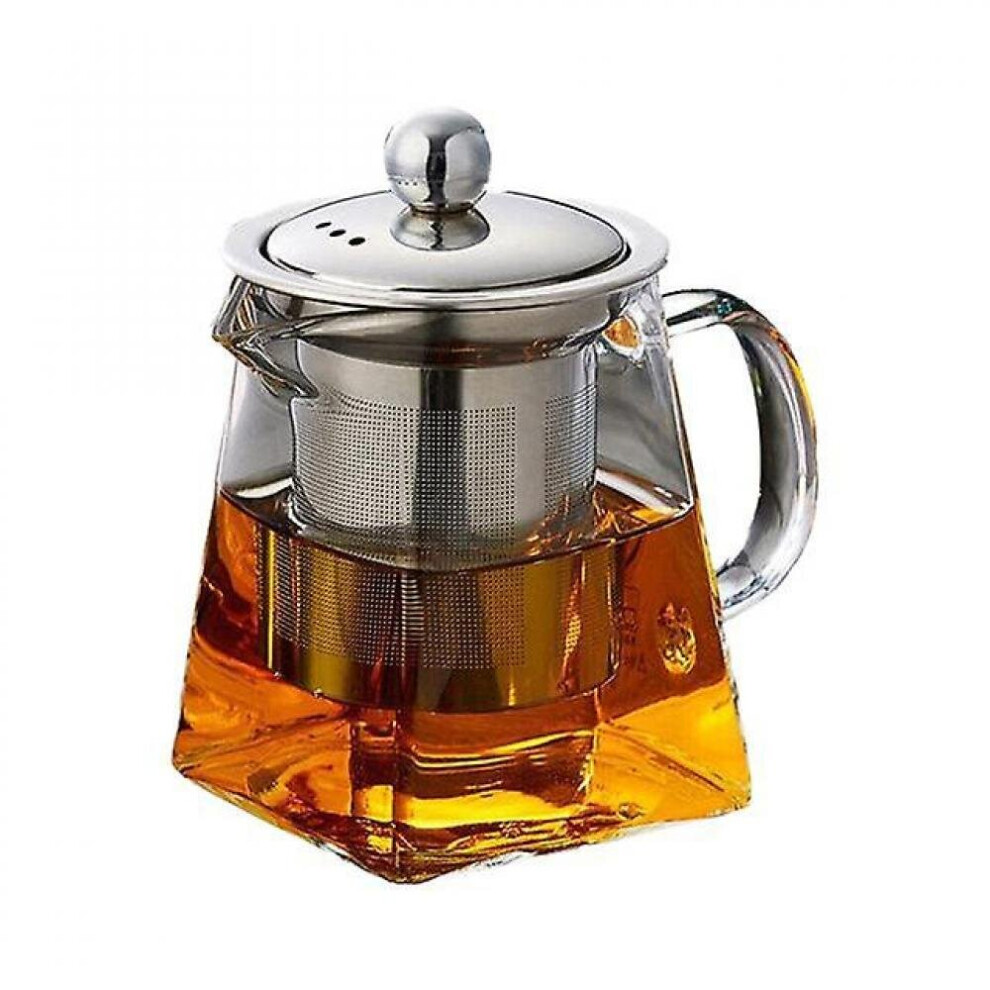 Hkhbjs Borosilicate Pyrex Teapot Container With Square Strainer Basket