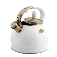 3.5l White Stainless Steel Whistling Tea Kettle With Heat Proof Hanle Kitchenware