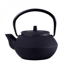 Style Cast Iron Kettle Teapot Comes With Strainer Tea Pot 300ml (black)|teapots