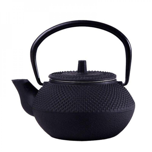 Style Cast Iron Kettle Teapot Comes With Strainer Tea Pot 300ml (black)|teapots